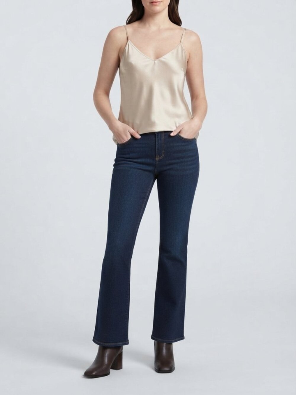 Curve Appeal High Rise Flare Jeans Dark Wash Size 28 NWT